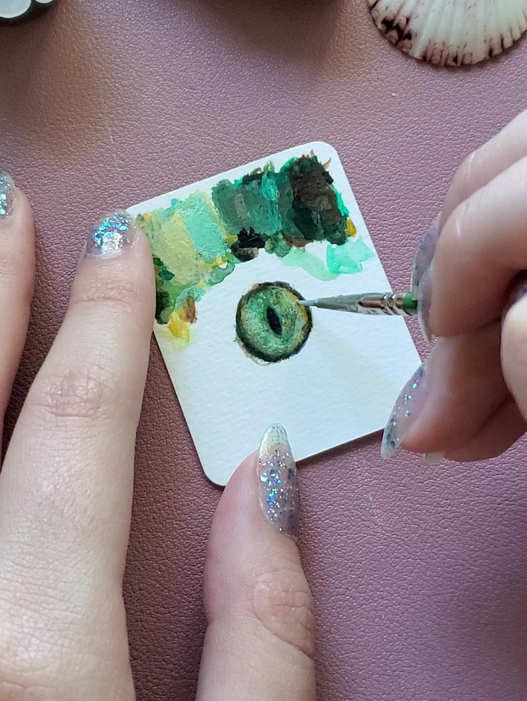 Custom Hand Painted Eye Pendant Necklace