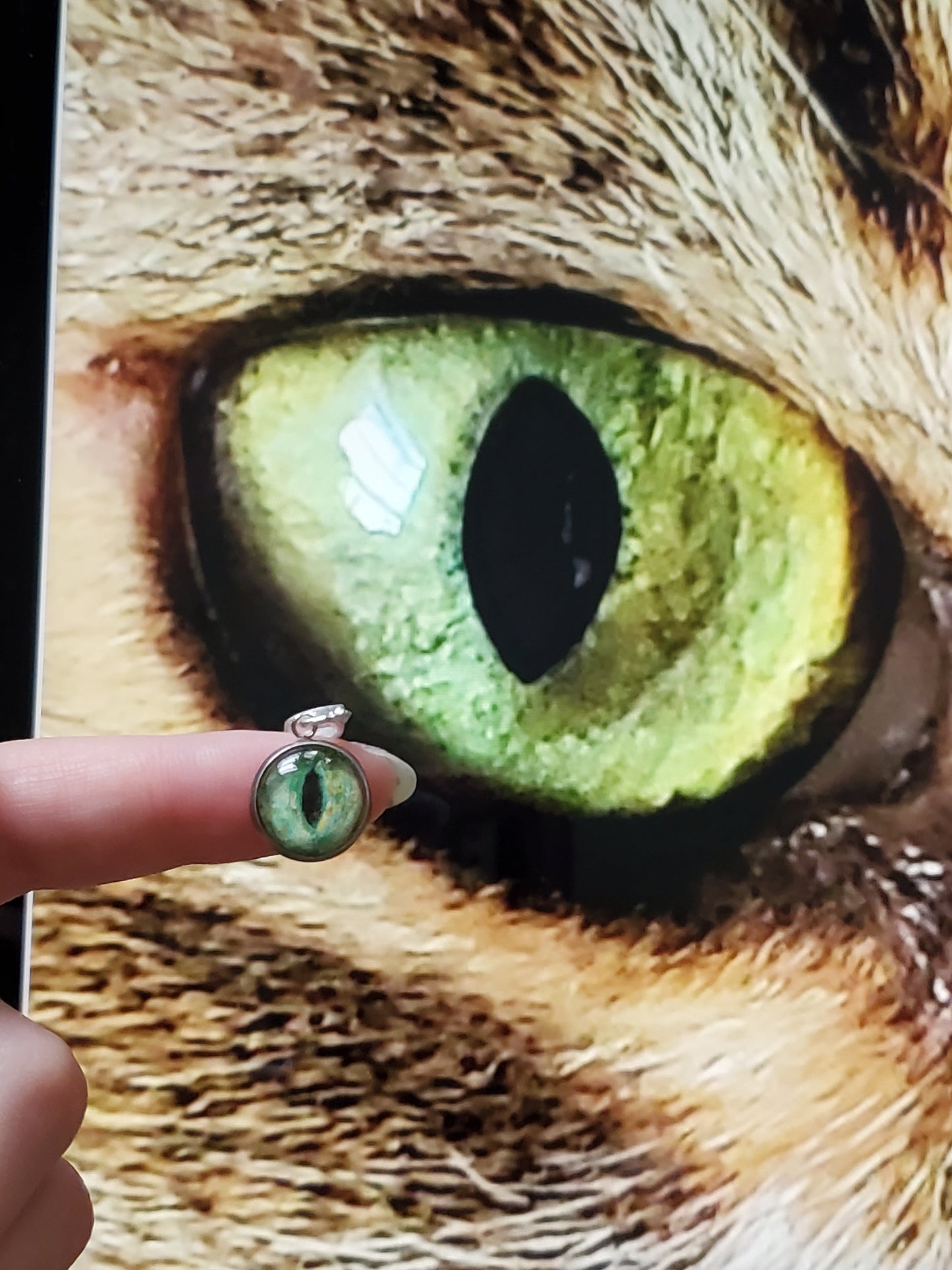 Custom Hand Painted Eye Pendant Necklace
