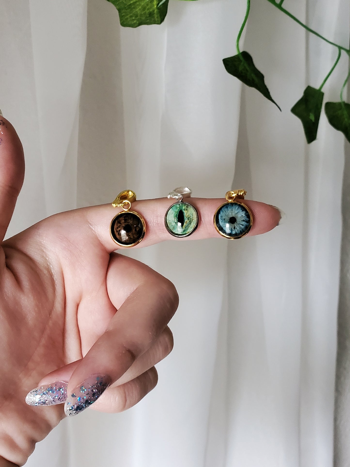 Custom Hand Painted Eye Pendant Necklace